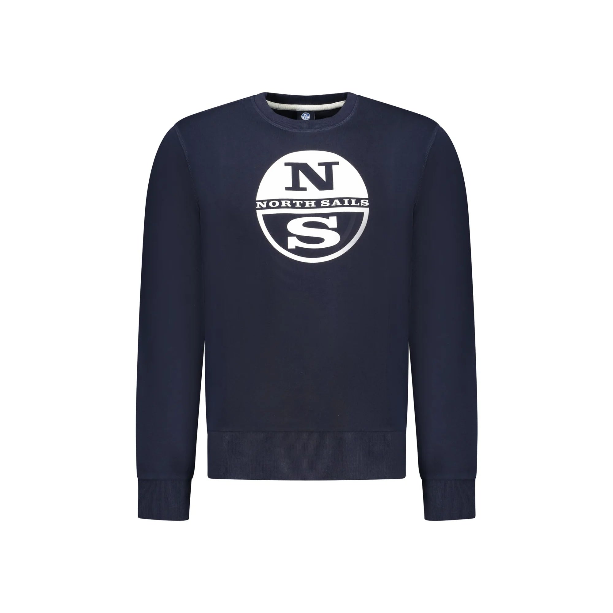 North Sails Felpa Uomo Blu Girocollo Garzata Stampa Logo Felpe - foto prodotto